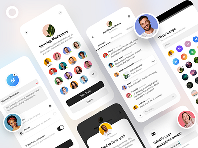 Insight Circles app app design circle create enterprise group group chat groups insight timer ios ios app design meditation team ui ui designer uidesign