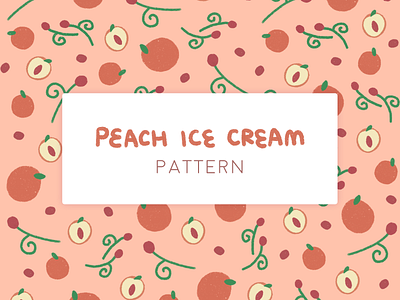 Pattern Peach Ice Cream branding design illustration pattern pattern design vector