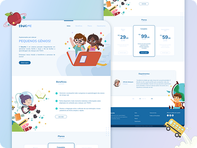 EducMe | Landing Page creative design education figma kids landingpage project school ui ux