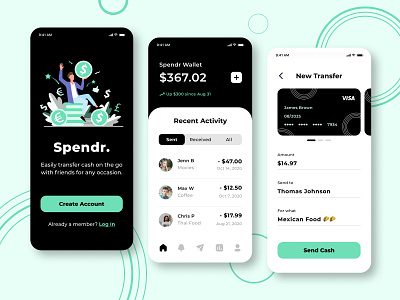 Spendr Mobile Selection app design e finance finance minimal mobile mobile app mobile app design mobile design mobile ui money money transfer product design ux ux ui ux design uxdesign web design webdesign website design