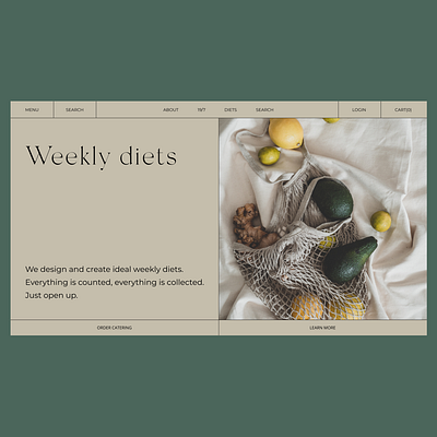 Weekly diets design typography ui ux ux design uxui web design webdesign website