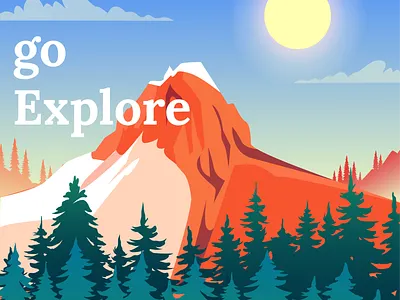 go explore art design flat illustration illustration art minimal vector