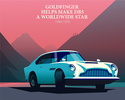 Bond car car classic digital folioart illustration landscape peter greenwood vector