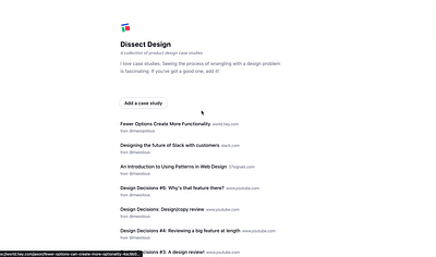 Dissect Design: Add a link flow