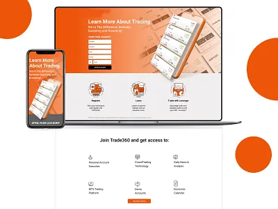 Learn How to Trade LP design icon illustration illustrator typography ui ux vector web