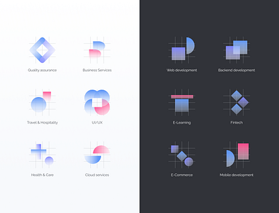 Icons for YOJJI branding company creative design fintech gradient graphic icon icon set iconography illustraion symbol ui web