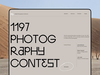 Photography Contest Website animation contest design design studio event graphic design interaction interaction design interface motion design photo photographers photography ui user experience ux web web design web layout website design