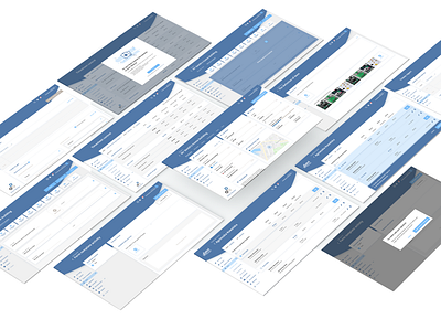 Work management table UI app blue columns dashboad monochrome system design table ui web app