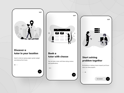 Educational App Onboarding app design education education app illustraion learning app onboarding online classes wireframe