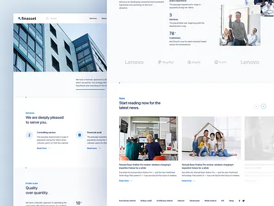 Finance website UI design concept blue company consulting design finance flat minimal service ui ux web website