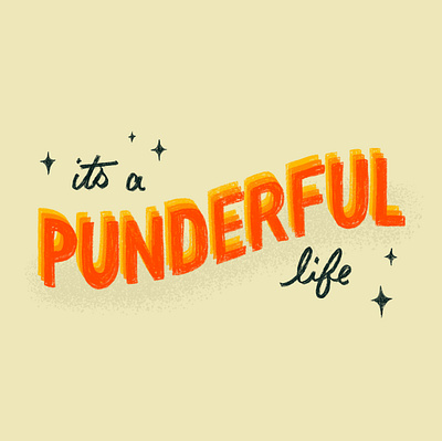 Sunday Punday No. 052 hand lettering illustration lettering procreate pun retro type typography vintage
