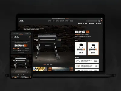 Traeger Product Pages desktop ecommerce grill mobile product product page traeger ui ux
