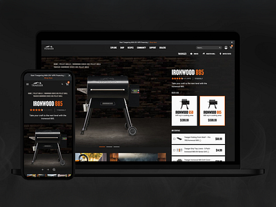 Traeger Product Pages desktop ecommerce grill mobile product product page traeger ui ux