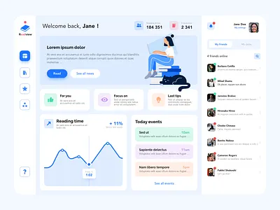 Reading Dashboard concept dashboard dashboard ui data design graphic interface product ui uidesign uxdesign webdesign