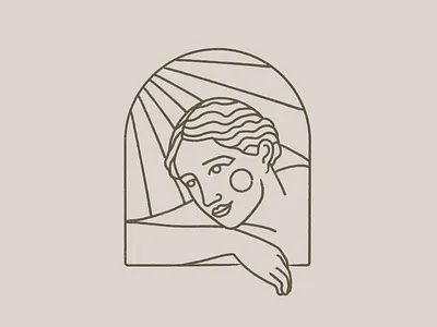 Under the sun body branding design girl illustration logo mystic nude sun sunset vector window woman