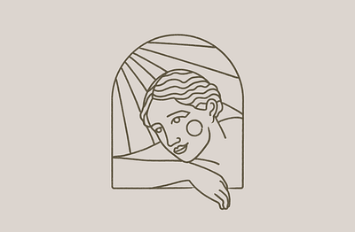 Under the sun body branding design girl illustration logo mystic nude sun sunset vector window woman