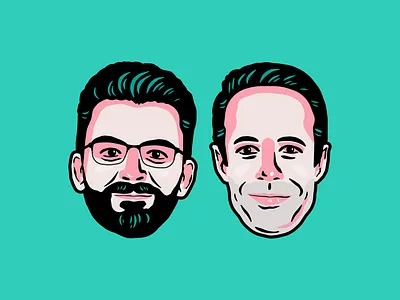 Matty & Gianni face gianni head minimal people peoples person portrait portrait art retro team valentine vector work