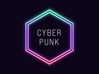 Neon Hexagon Frame cyberpunk double outline fashion trend frame futuristic background glow effect gradient hexagon hexagonal shape illuminated presentation layout mockup neon border neon light retro social media template vector element