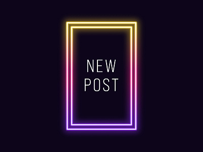Neon Rectangle Frame cyberpunk double outline fashion trend frame futuristic background glow effect gradient illuminated presentation instagram layout mockup neon border neon light rectangle rectangular shape retro social media template vector element