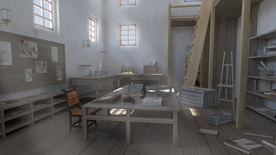 Leonardo da Vinci's workshop 3d 3d art 3dsmax graduation project leonardo da vinci visualization workshop