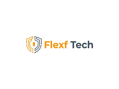 Flexf Tech blue brand brandauxin business logo design flat flat design icon illustration kye logo minimal security security logo stock tech tech logo typography ui vector