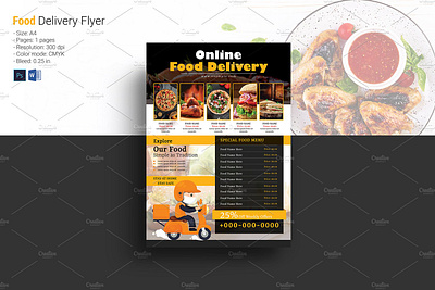 Restaurant Food Delivery Flyer delivery service fast food delivery food delivery food delivery flyer home delivery ms word online order photoshop template pizza shop restaurant food restaurant food devlivery restaurant menu