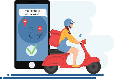 skooter girl apps design art delivery delivery app design flat illustration graphic design minimal woman