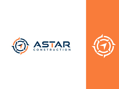 Astar abstract anchor art asian blue brandauxin branding compass customer design flat flatdesign icon illustration logo minimal navy red typography vector