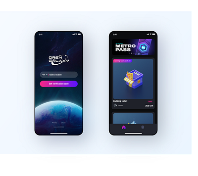 Open galaxy UI app design illustration ui