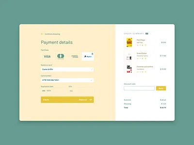 Daily UI challenge #002 CheckOut checkout creditcard dailyui dailyuichallenge day2 payment paymentdetails ui design