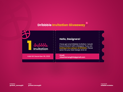 1 Dribbble Invitation Giveaway art branding design giveaway graphic design illustration invitation invitation card invitation design invite invites minimal photoshop poster typography