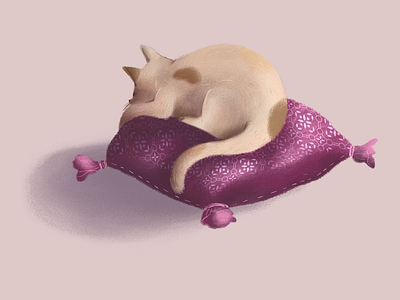 Sleepy Cat animal illustration autumn cat cats digital digital artist digital painting illustration nature nature illustration