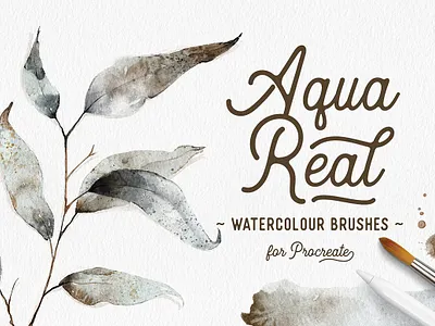 AquaReal Procreate Watercolor Set aquareal design drawing drawing brush illustration logo logos paint painting paintings procreate procreate brush procreate brush set procreate brushes procreate watercolor stamps watercolor watercolor paint watercolor painting watercolor set