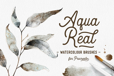 AquaReal Procreate Watercolor Set aquareal design drawing drawing brush illustration logo logos paint painting paintings procreate procreate brush procreate brush set procreate brushes procreate watercolor stamps watercolor watercolor paint watercolor painting watercolor set