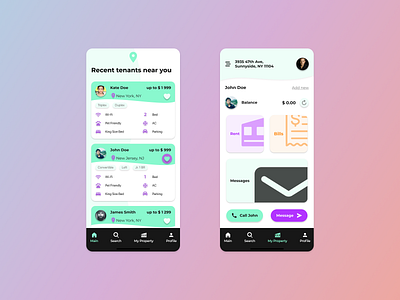 Tenant Finder App app concept design figma flat minimal mobile design tenant app tenant finder ui ux