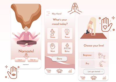 Yoga & Meditation app design figma illustration illustrator logo meditation minimal mobile app mobile app design mobile design mobile ui mobile ux ui yoga