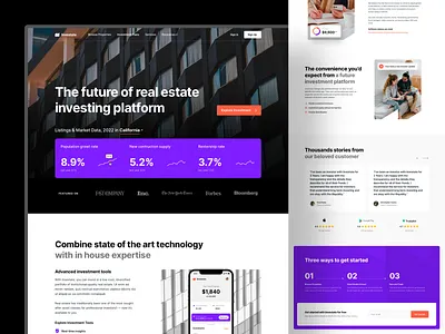 Investate - Real Estate Investing Platform - Homepage clean concept exploration investment landing page real estate real estate investment web design website