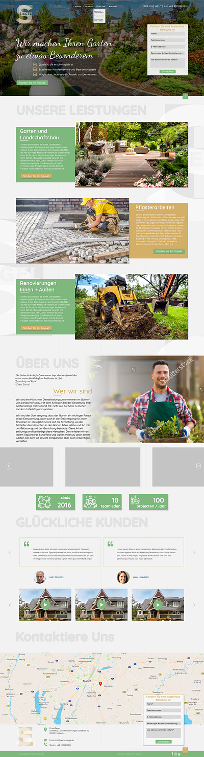 Gartensiegel Home Concept design figma homepage webdesign website