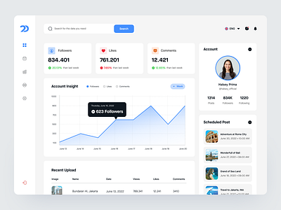 👩🏻‍💼CreatorDash - Social Media Management clean clean design content creator content management dashboard creator studio dahsboard dahsboard instagram dashboard ui minimalis product design social media