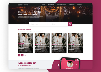 SN - Vitrine de fornecedores bride design interface ui ui design website wedding