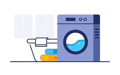 Washing Machine branding cleaning clothes design figma graphic illustration laundry laundry room vector washing washing machine washingmachine