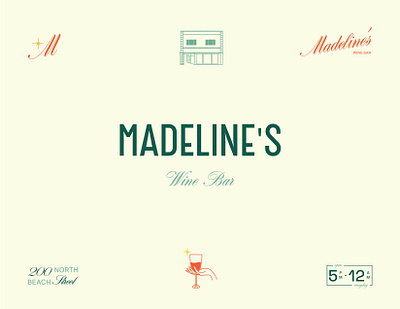 Madeline's Wine Bar branding florida illustration logo resturant wine wine glass winebar