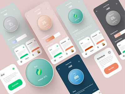 Smart Home App - Thermostat app clean design google home hub minimal mobile smart smart home smarthome thermostat ui ux