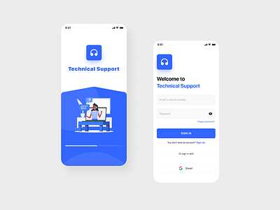 Support Technical - Splash Screens app app design clear design flat illustraion minimal mobile app mobile ui ui ui concept ui design ui interface user interface ux