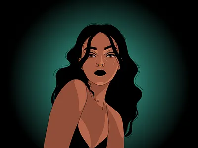 Nite and Dey black dark figma hair illustration nose ring vector vector art white woman