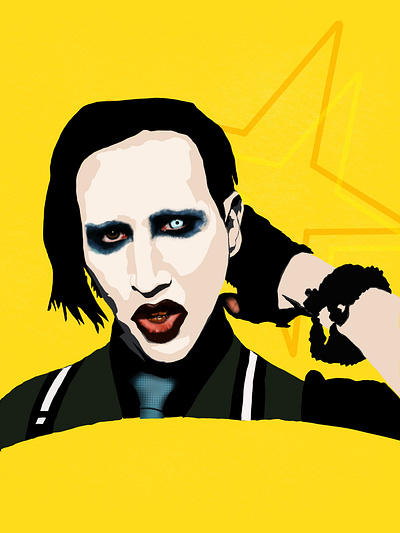 Marilyn Manson portrait illustration design digital art digital illustration drawing illustration ipadpro portrait portrait illustration