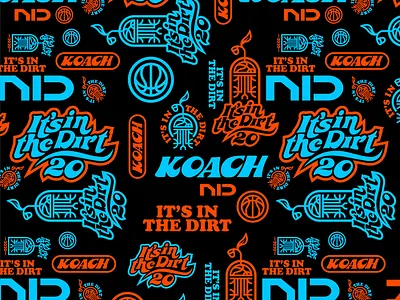Koach - brand marks pattern badge badge design badge logo badges basketball branding design dirt enclosure icon leaf leaves logo plant retro roots typography vector word mark
