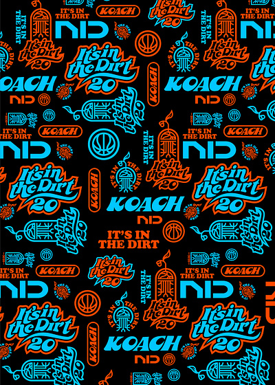 Koach - brand marks pattern badge badge design badge logo badges basketball branding design dirt enclosure icon leaf leaves logo plant retro roots typography vector word mark