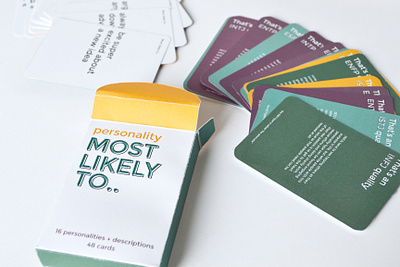 Personality Type 'Most Likely To' card game cards design game meyers briggs minimal personality type