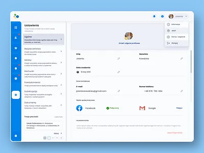 Profile Settings - BILINGUAL FUTURE.APP analytics blue dashboard data design desktop dribbble information learning list platform product profile settings ui uiux user userexperience userinterface ux